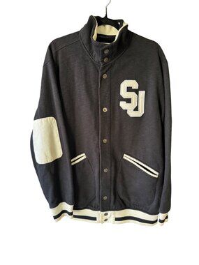 VTG Y2K Sean John Varsity Jacket XL Black/White Academic 50s Preppy Streetwear